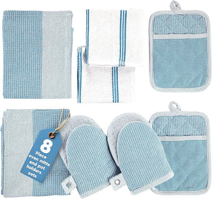 Casa Platino Silicone Oven Mitts Set, 8-Piece – 500°F Heat Resistant Mini Oven
