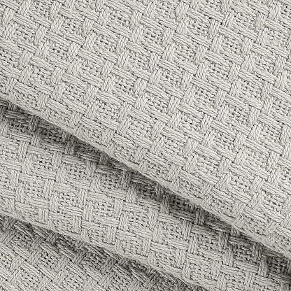 BELIZZI HOME 100% Cotton Bed Blanket, Breathable Bed Blanket King Size, Cotton Thermal Blankets King, Perfect for Layering Any Bed for All Season, Light Grey