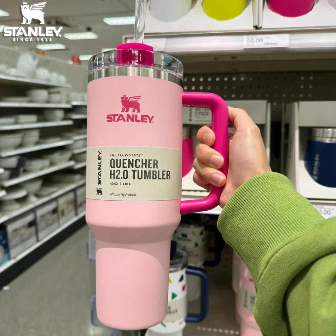 Hot Pink Stanley Quencher H2.0 Tumbler – 40 oz Travel Cup