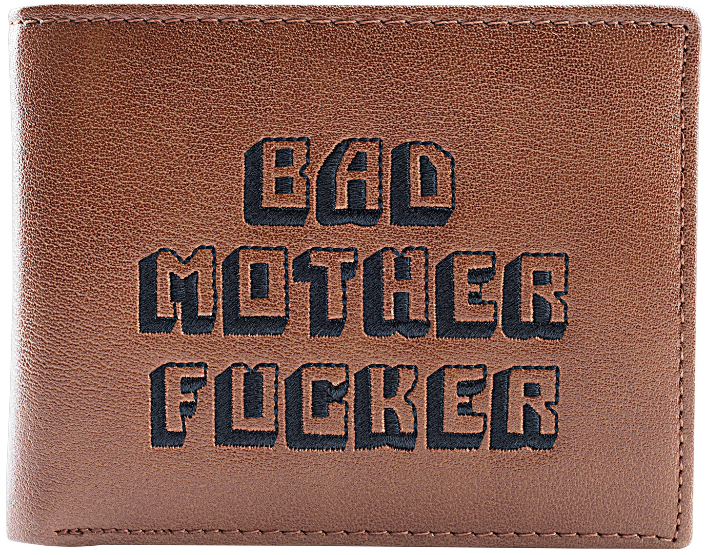 Miramax, LLC Officially Licensed Brown Embroidered Bad Mother Leather Wallet