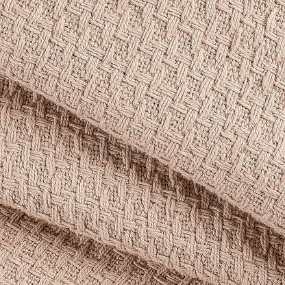 Elvana Home 100% Cotton Bed Blanket, Breathable Bed Blanket King Size, Cotton Thermal Blankets King, Perfect for Layering Any Bed for All Season, Beige