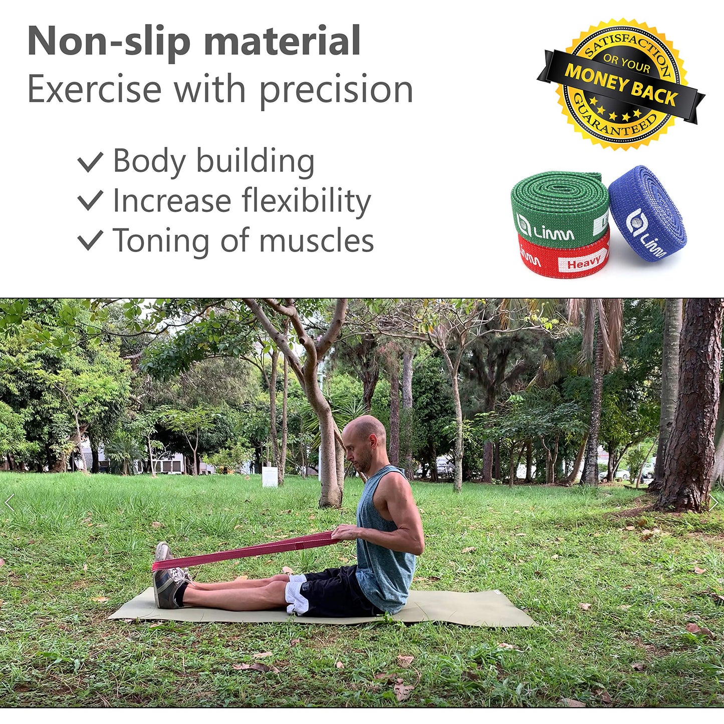 Fittest Pro by Limm Resistance Bands for Legs and Butt, Fabric Exercise Loop Bands Yoga, Pilates, Rehab, Fitness and Home Workout, Strength Bands for Booty