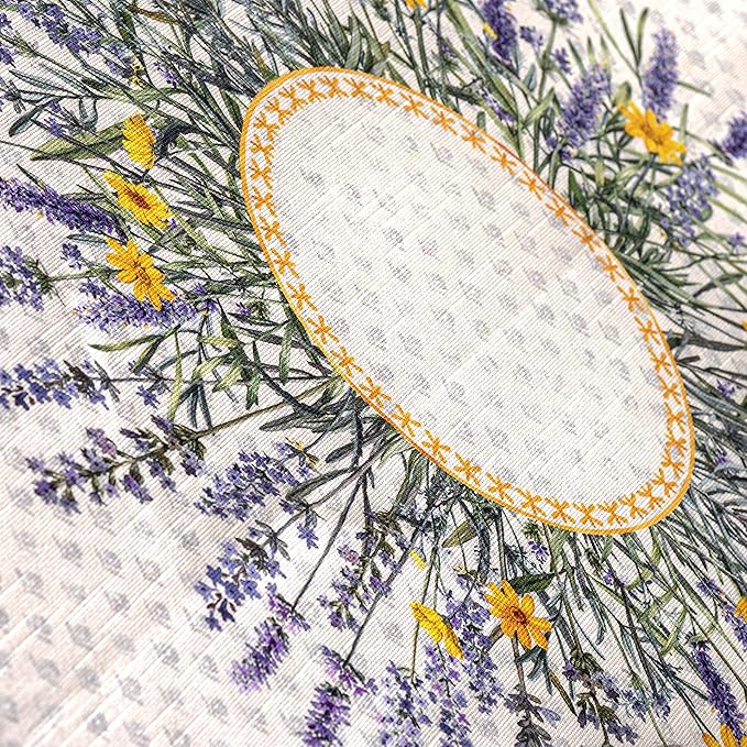 Maison d' Hermine Table Cloth Rectangle Table 100% Cotton 54 x 72 Inches Tablecloth Reusable Decorative for Dining Room, Farmhouse, Home, Party, Festive & Wedding Spring Summer - Fanny Lavender