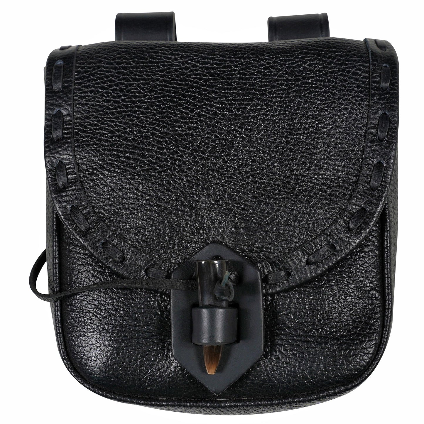 Mythrojan Leather Belt Pouch Medieval Original Leather Bag Costume Accessories Pouch Viking Belt Coin Bag (Leather Pouch, Black)