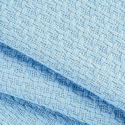 Elvana Home 100% Cotton Bed Blanket, Breathable Bed Blanket King Size, Cotton Thermal Blankets King, Perfect for Layering Any Bed for All Season, Light Blue