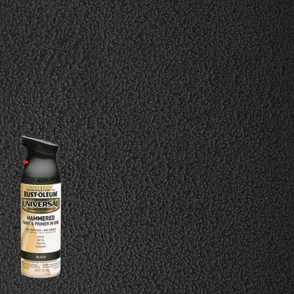 Rust-Oleum 245217 Universal All Surface Hammered Spray Paint, 12 oz, Black