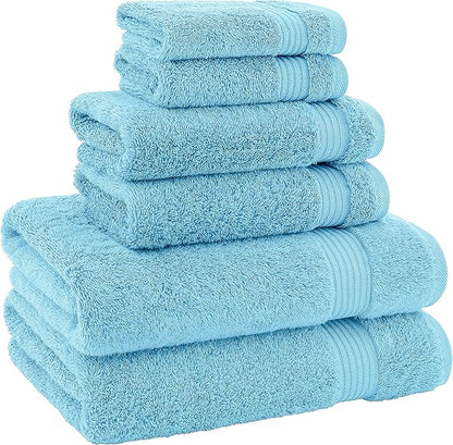 American Veteran Towel, 100% Cotton Turkish 6 Piece Towel Set Luxury Towels Set